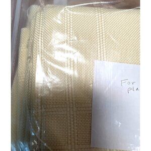 4 Handmade Placemats Natural Woven Textile For Cross Stitch Beige Set